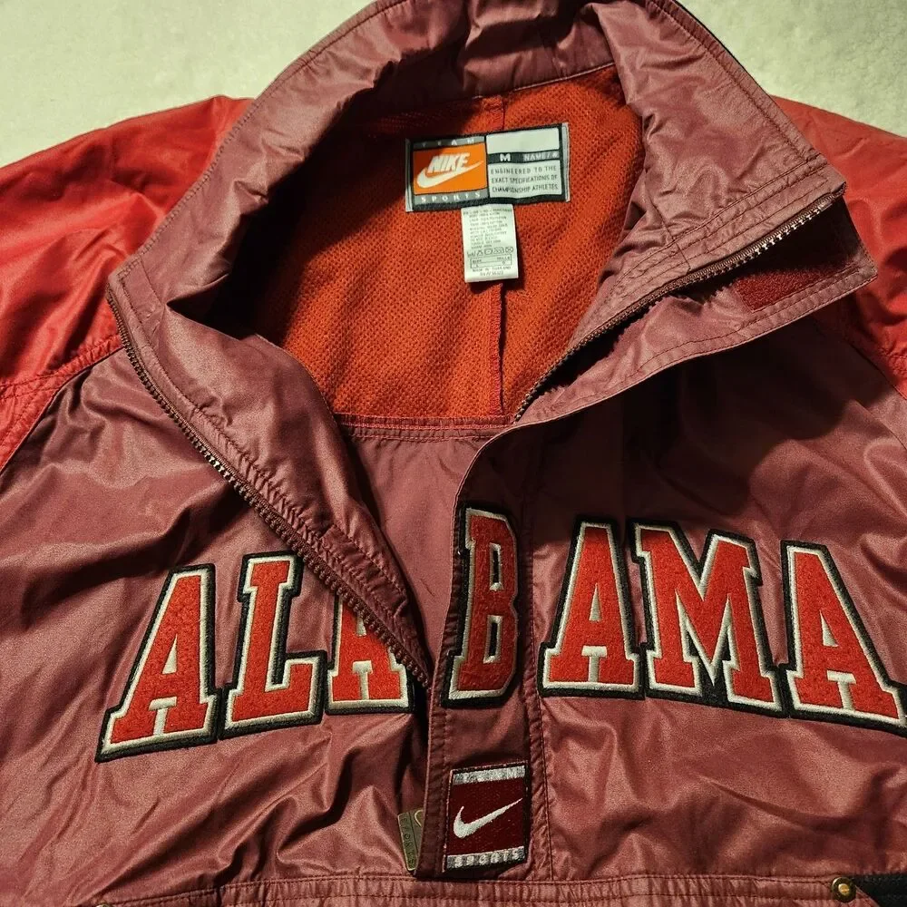 Vintage 90s Nike Team Sports Alabama Crimson Tide Windbreaker Jacket Mens Medium